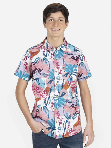 Camisa Venice Beach Palm Juvenil Multicolor Maui And Sons