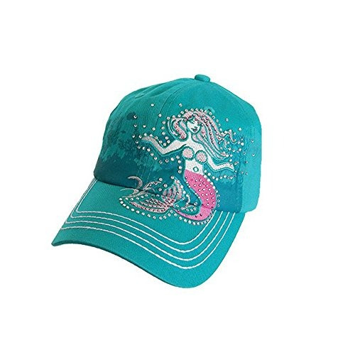 Alabama Niña Sirena Vida Marina  Gorra Ajustable Pac En Turq