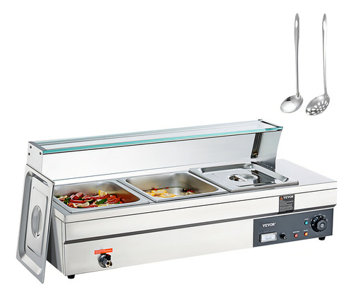 Vevor Calentador De Alimentos 3*12qt 1500w 3 Sartene