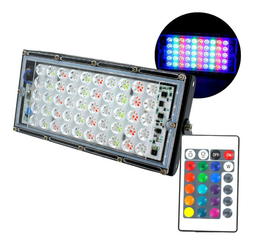 Reflector Lupa Led Rgb 30w Multicolor Con Control