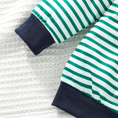 Conjunto De Sudadera Niño Con Diseño De Dinosaurios Y Rayas Verde Limón 2-3 Años