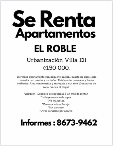 Imagen 5 de 21 de Hermoso Apartamento El Roble Alajuela