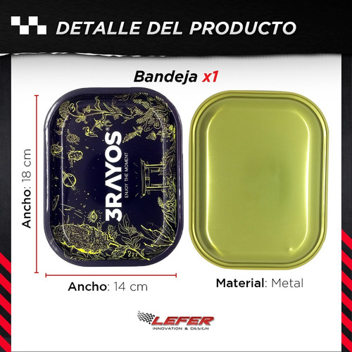 Imagen 2 de 6 de Bandeja De Armado Metal 3rayos Varios Diseños