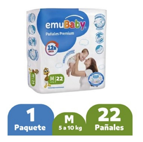 Pañal Emubaby Premium Talla M Pack X 4 Talla (m)