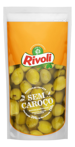 Azeitona Verde em Conserva sem Caroço Rivoli Sachê 150g