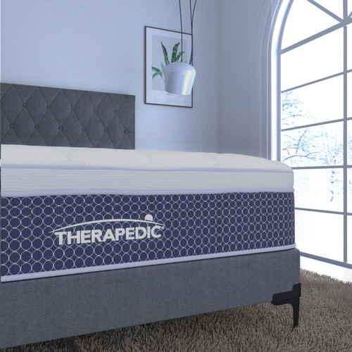 Colchón Matrimonial Therapedic Espumas Premium Royal Confot Color Azul Marino