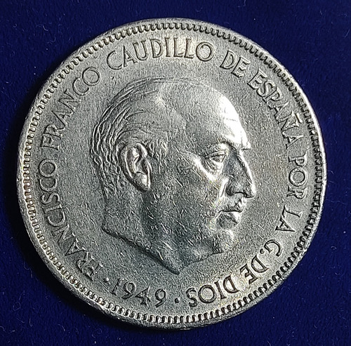 Moneda Española De 1949 (cinco Pesetas) Estrella 50