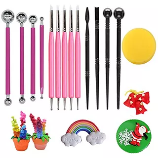 Acrice 14pcs Polymer Clay Tools And Supplies Pink Sculp...