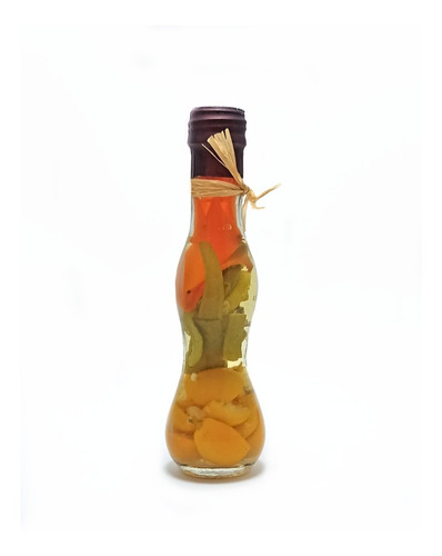 Botella Decorativa De Vidrio Llena Con Verduras Pequeño