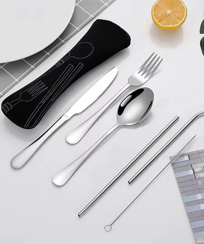 Funda Para Cubiertos Lunch Bolsa Guardar Cubiertos Tenedor