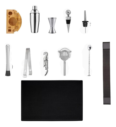 Cocktail Bar Set Completo 14 Pzas: Mezcla Y Sirve Con Estilo