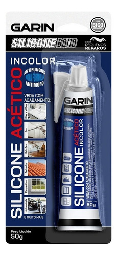 Cola Silicone Bond Garin 50 Gr Transparente