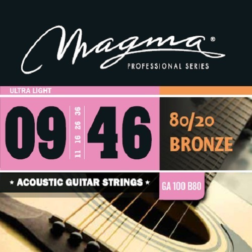 Encordado Guitarra Acustica Magma Bronce 80/20 .009 Ga100b80