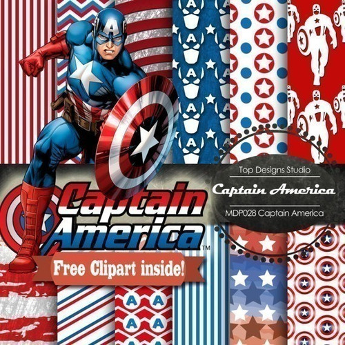 Kit Imprimible Pack Fondos Clipart - Capitán America