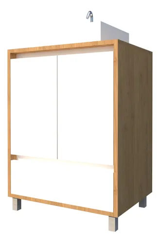Vanitory De Pie 50 Cm Para Bacha De Apoyo Mueble De Baño