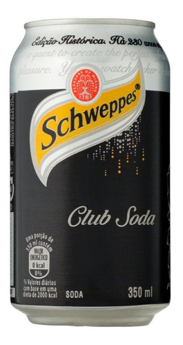 Pack Refrigerante Schweppes Black Club Soda Lta 350ml 6 Unid