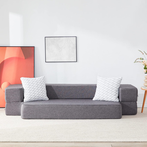 Sofá Cama Plegable Queen 8 Con Almohadas