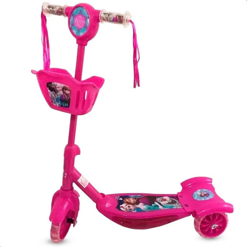 Patinete Frozen 3 Rodas Infantil Musical Luzes Princesa Gelo