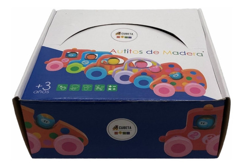 Imagen 4 de 7 de Autito De Madera X6 Primera Infancia Didactico Bebes