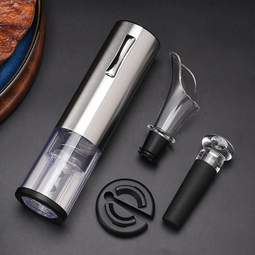 Imagen 9 de 9 de Sacacorchos Eléctrico P/vino 4 En 1 D/acero Inox. Recargable