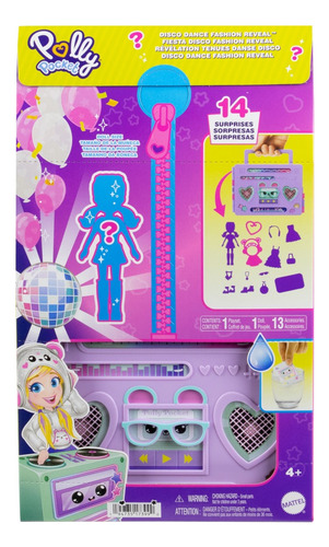 Polly Pocket Set De Juego Fiesta Disco Fashion Reveal Color Multicolor