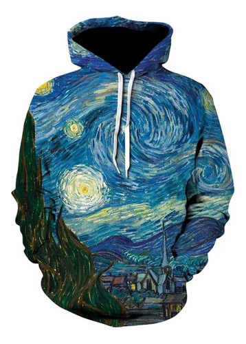 Rt Sudadera Con Capucha Impresa En 3d Al Óleo De Van Gogh