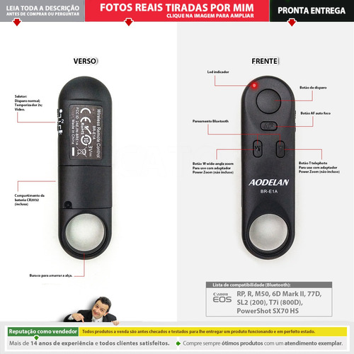 Controle Remoto Bre1a Bluetooth P/ Canon Eos Leia Compat. N2