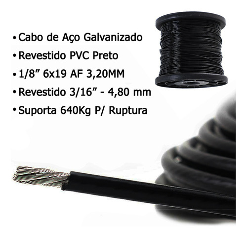 Kit Cabo De Aço Sapatilho Grampo Reparo Aparelhos Academia