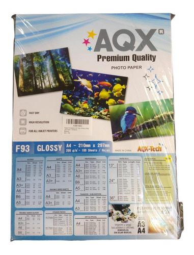 Papel Fotografico A4 Brillante Glossy 200gr 200 Un Bairesneo