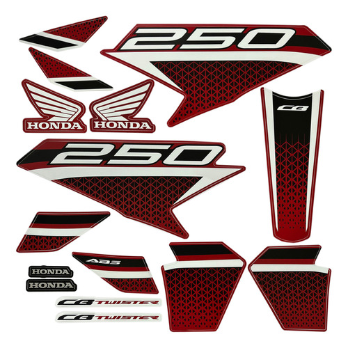 Kit Adesivos Cb Twister 250 2022 Vermelha