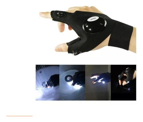 Guantes De Pesca Impermeables Con Linterna Led, Luz Nocturna