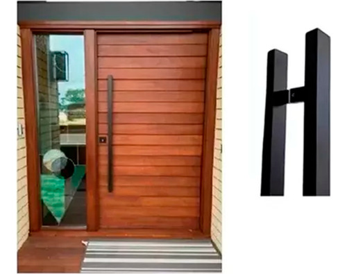Jaladera Tipo H Cuadrada De 30cm Puerta Principal Acero Inox