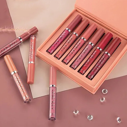 Kit De Lápiz Labial Líquido Mate De 6 Colores Lápiz Labial
