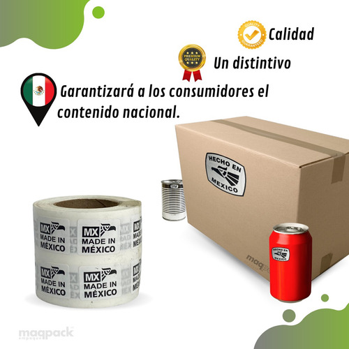 Imagen 1 de 4 de 1000 Etiquetas Autoadheribles Hecho En Mexico De 19x25mm