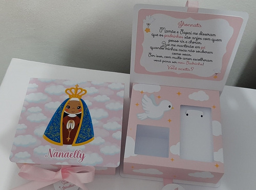 Imagem 6 de 12 de 4 Caixas Convite Para Padrinhos Batizado/representação