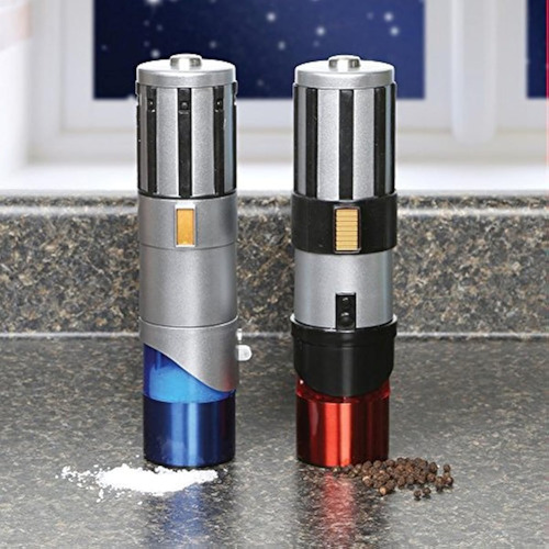 Molino De Sal Y Pimienta Elecricos Diseño De Sable Laser Rojo, Azul