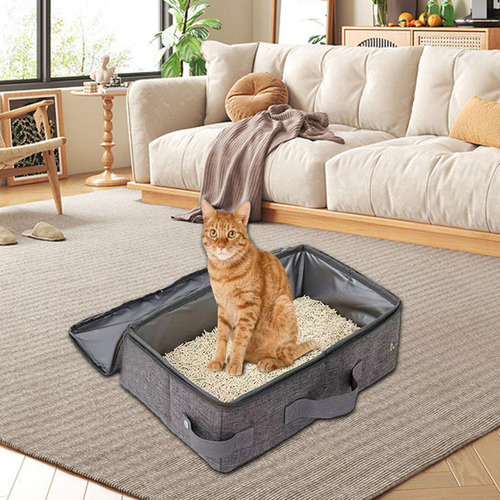 Caja De Arena De Gato Portátil, Transportista Con Mango,