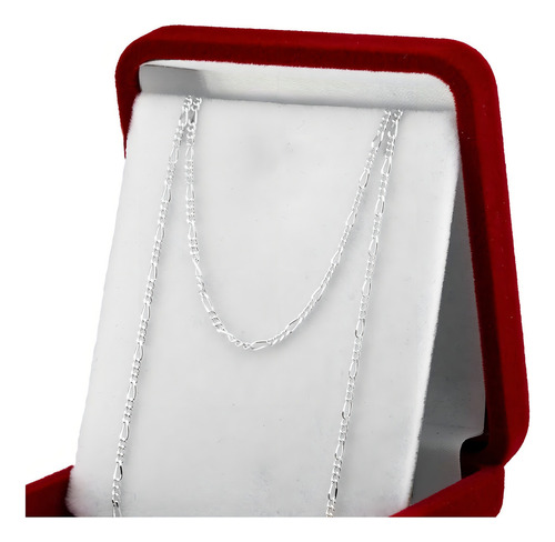 Cadena Figaro 3x1 Plata 925 Hilo 0,40 Italiano Unisex Color Plateado