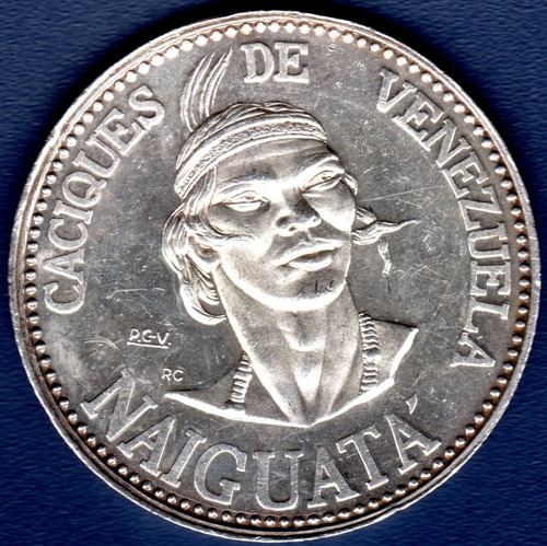 Medalla Plata Cacique Naiguatá 30 Mm Ambrosini Navidad 1974