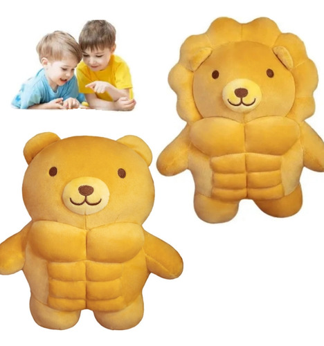 2 Muñecos De Peluche Con Forma De Oso Y León De 30 Cm, Jugue