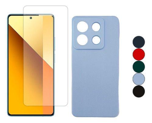 Funda Case En Silicona Para Xiaomi Note 13 5g + Vidrio 9h