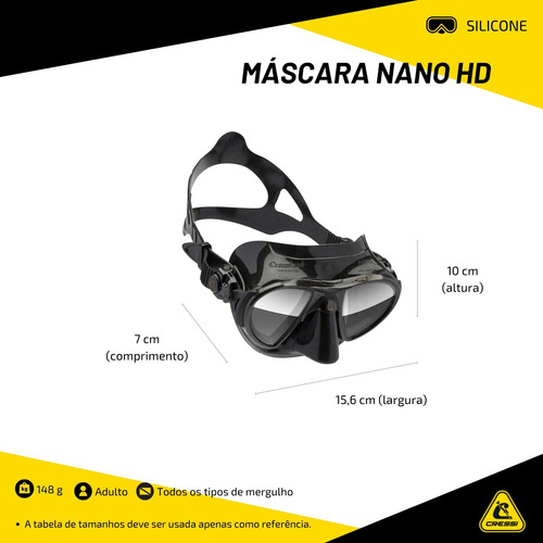 Máscara De Mergulho Cressi Nano Hd