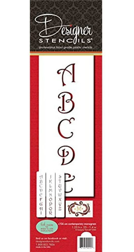 Diseñador Stencils C106 125inch Contemporary Monogram Lette