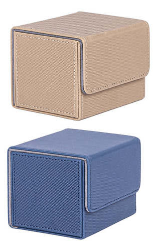 Caja De Cubierta De Colección De 2 Piezas, Azul Y Beige