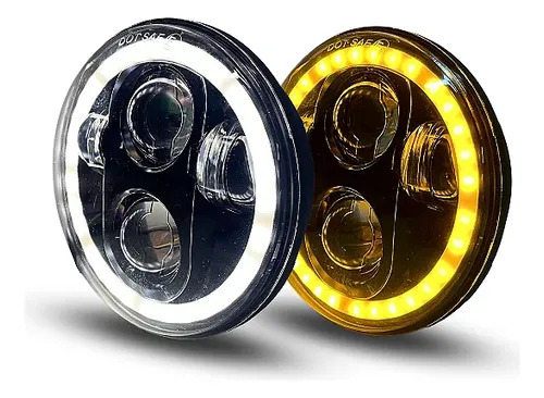 Par Farol Led 7 Polegadas Angel Eye Constelation Fusca Kombi
