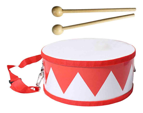 Tambor De Mano De Doble Cara, Juguete Montessori Rojo Blanco