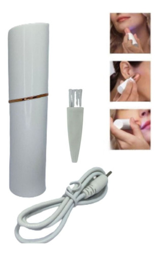 Depiladora De Vello Facial Portátil Color Blanco