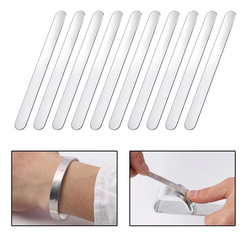 10x Brazaletes De Aluminio En Grabado Y Estampado Largo