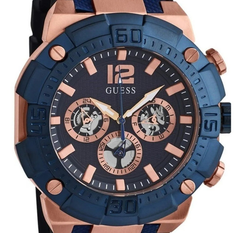 Relógio Guess Masculino Borracha Azul Gw0264g4 Wr