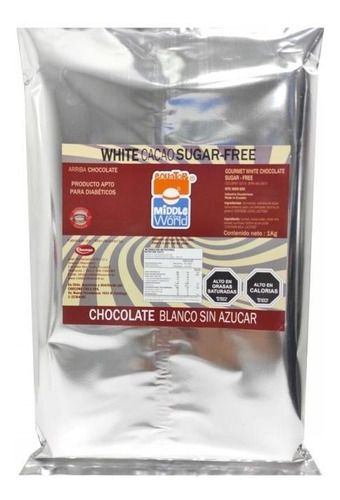 Barra Chocolate Blanco Sin Azúcar 1 Kg Onlynaturalstore